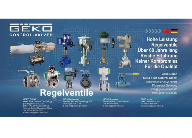 GEKO의 벨로우즈 씰 글로브 밸브로 가스 압축 장치의 성능 향상