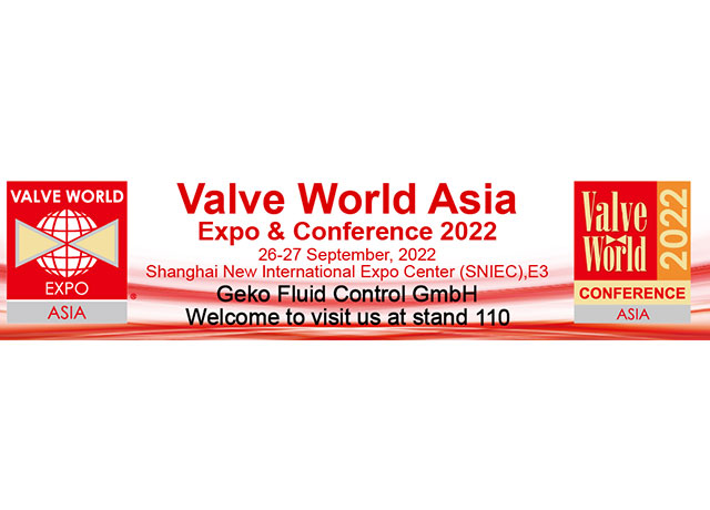 Geko 유체 제어 GmbH는 밸브 세계 엑스포 아시아에 참석합니다